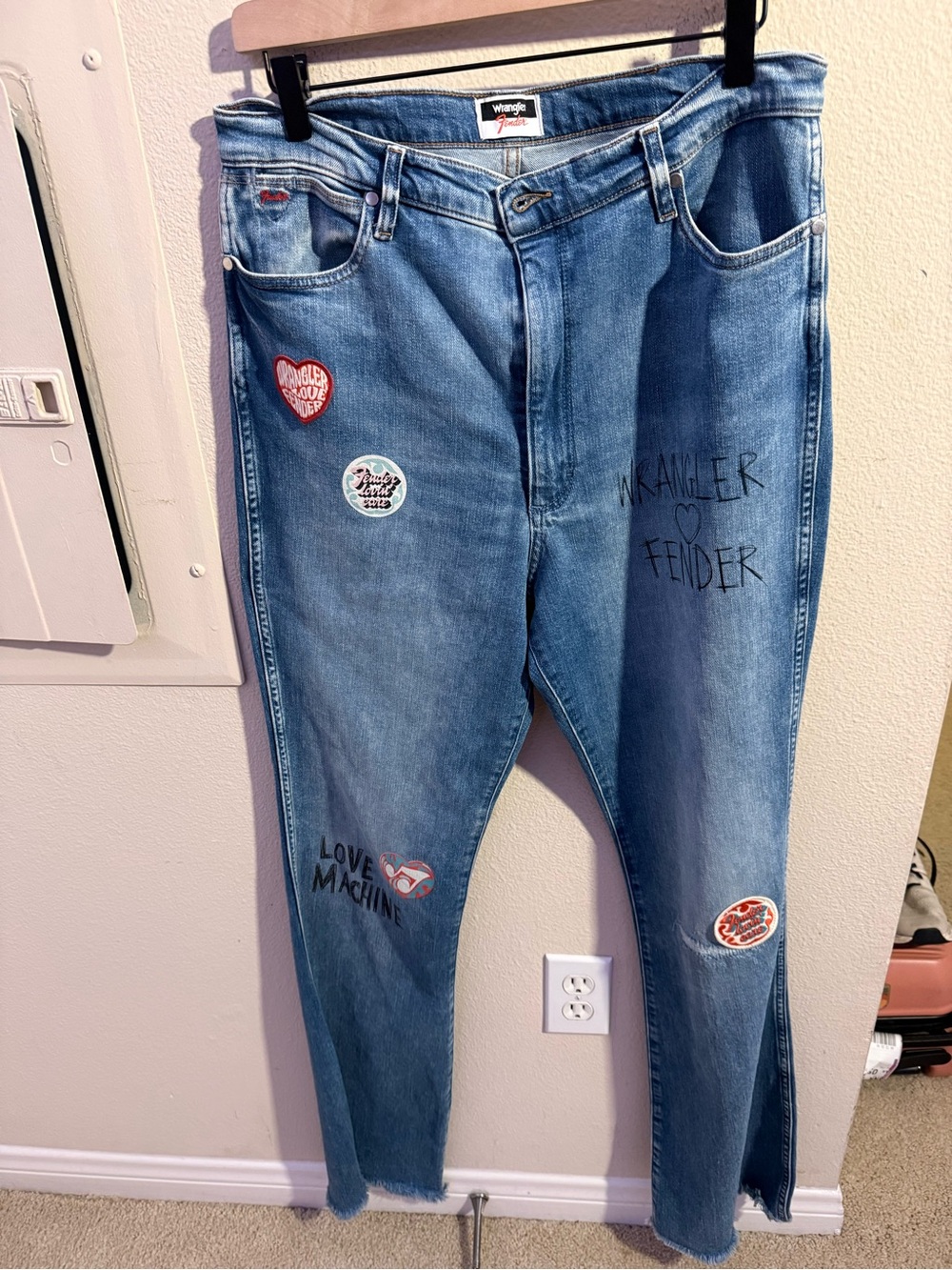Wrangler x Fender Westward High Rise Bootcut Jeans W32 L34 Music Patch